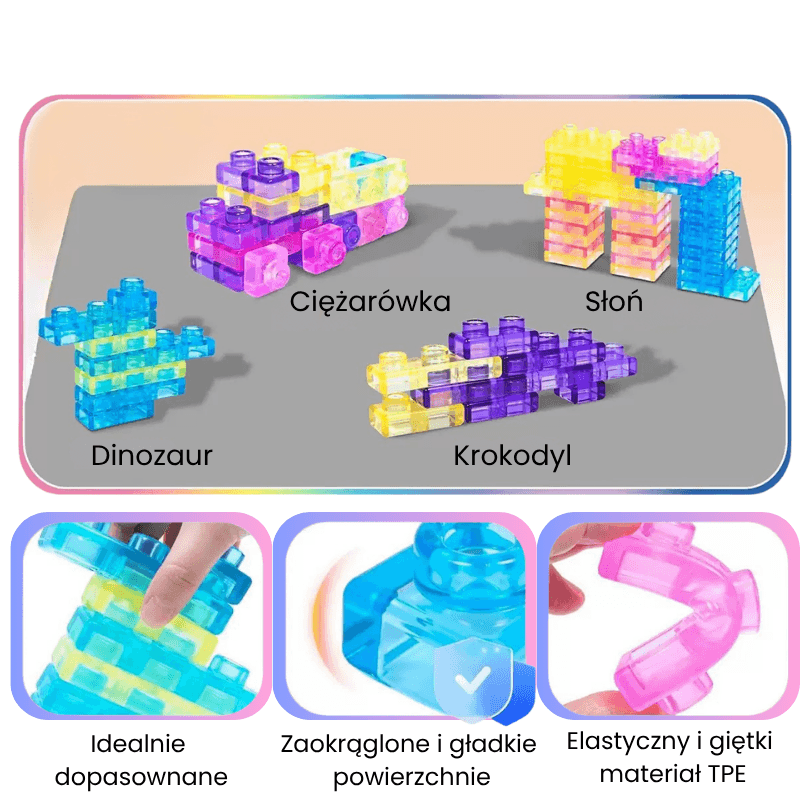 SensoKlocki™ – Elastyczne Klocki Sensoryczne Montessori