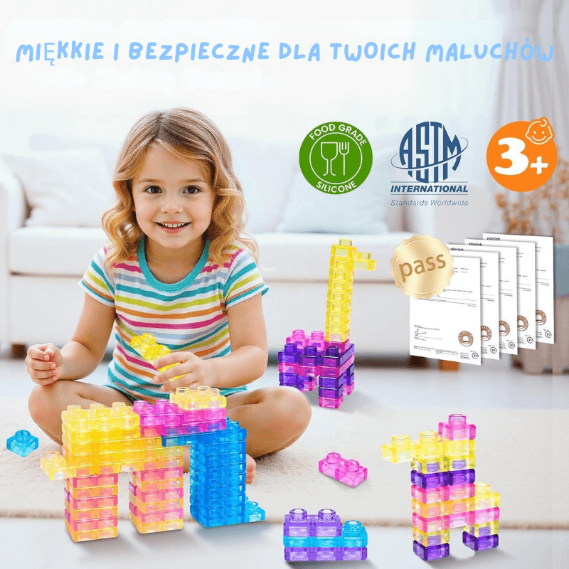 SensoKlocki™ – Elastyczne Klocki Sensoryczne Montessori 40szt.